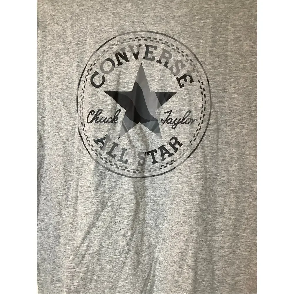 Converse Kids MD Gray Chuck Taylor All Star Camo Patch Long Sleeve Tee U3-3